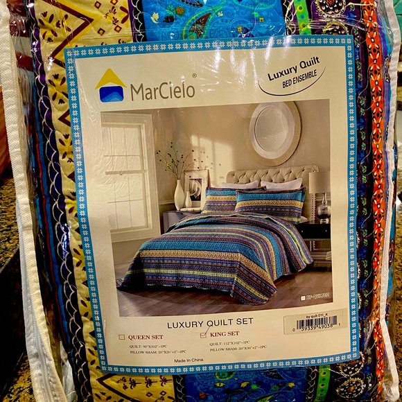 MarCielo Bedding Marcielo King Size Bohemian Luxury Quilt Set